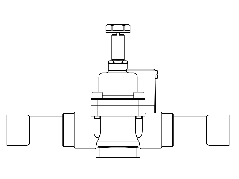 常閉電磁閥1079/M42S,內(nèi)連焊接接頭,活塞先導式