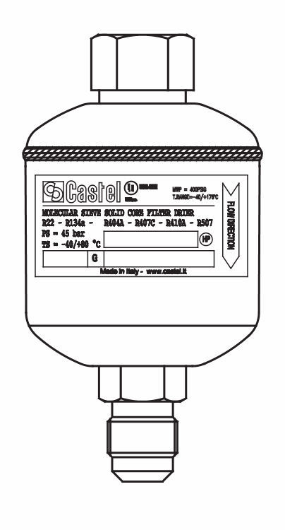 實(shí)心干燥過(guò)濾器4316/3F,100%分子篩,直螺紋接頭